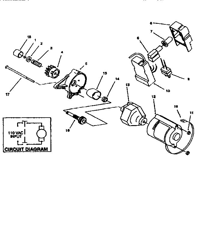Starter Motor Diagram and Parts List for 320 28220-7900001 & UP Lawn Boy Snow Blower